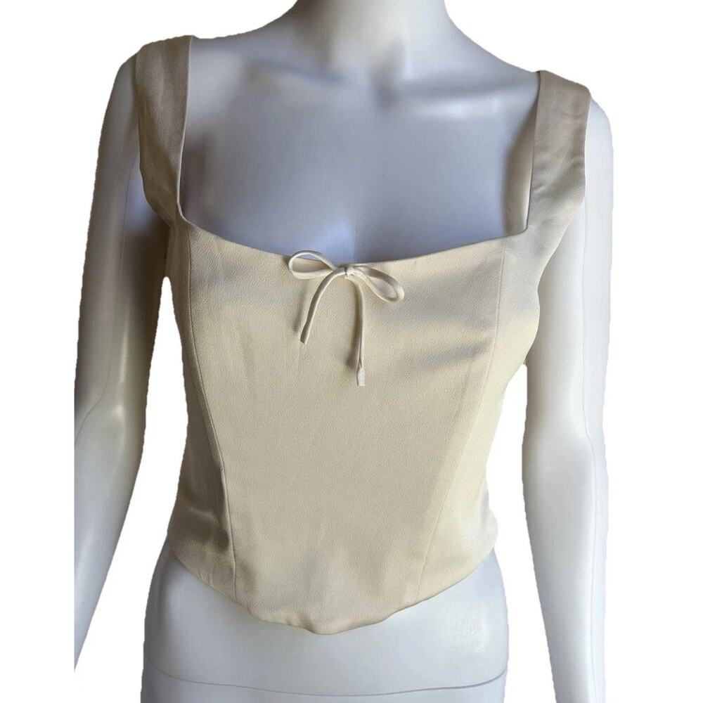 Park & Fifth Conrad Corset Top Ivory Small Bridal Boned Square Neck NWT